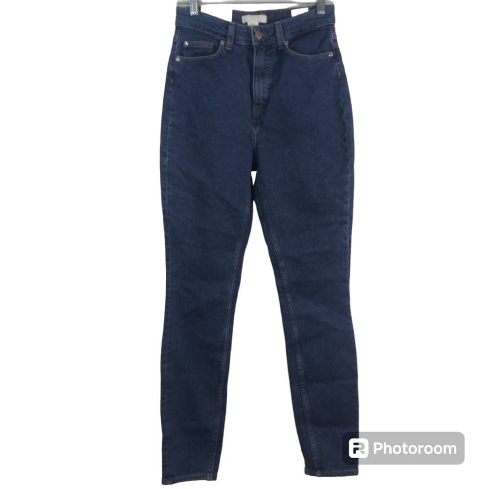 H&M Skinny High Waist Dark Blue Wash Denim Jeans Size 6